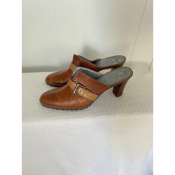 Unisa Shoes - Unisa Vintage Heels, Brown Backless with Buckle